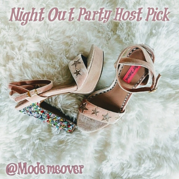 Betsey Johnson Shoes - NEW Betsey Johnson Pink Velvet Crystal Gem Heels